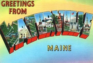 Greetings From Waterville, Maine - 1930's - Vintage Postcard Magnet - Picture 1 of 2