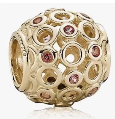 Pandora Celtic Circles Pink Topaz 14kt Gold Charm 750811TPK  - Image 1 of 4