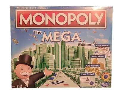 Monopoly Die MEGA-Edition Brettspiel NEU VERSIEGELT großes übergroßes Brett, 1000-Dollar-Schein - Bild 1 von 4
