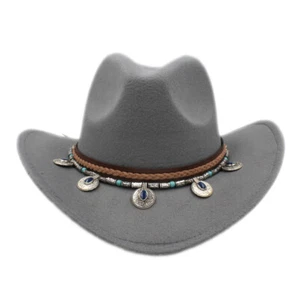 Boys Girls Western Equestrian Cowboy Hat Kids Cattleman Riding Cap Wide Brim New - Picture 1 of 22