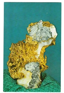 CRISTAL ORO CALCITA Swank Mine WA en LOST RIVER CAVERNS Hellertown PA Postal - Imagen 1 de 2