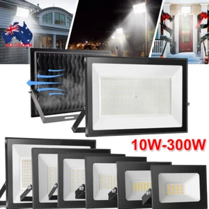 LED Flood Lights 10W-300W IP65 Cool/Warm White 220V Outdoor Garden Floodlight AU - Picture 1 of 20