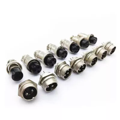 2/3/4pin GX16 Aviation Plug Nut Male Female Panel Mount Socket Connector 16mm - Image 1 of 4