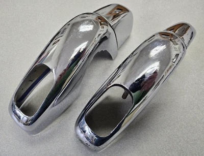 PAR DE AMORTIGUADORES PARACHOQUES TRASERO CROMADOS ORIGINALES USADOS PORSCHE 356B 356C 356SC 16 Foto 1 de 4