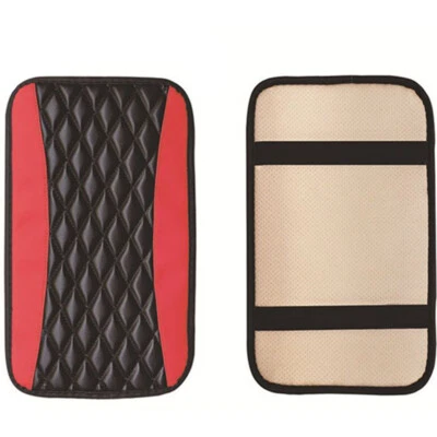 Reposabrazos Coche Cojín Almohadilla Consola Central Caja Cuero Rojo Reposabrazos Soporte Cubierta Foto 1 de 4