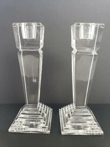 Vintage LENOX Crystal "Monument" 6" Candlesticks Pair  - Picture 1 of 7