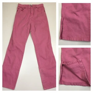 BDG URBAN OUTFITTERS Pink Slit Hem 5 Pocket High Waist Jeans Womens sz w26 - Picture 1 of 12
