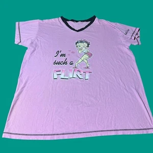 Vintage Betty Boop Women's Pink Sleep Shirt Nightgown Pjs Cartoon "Such a Flirt" - Picture 1 of 10