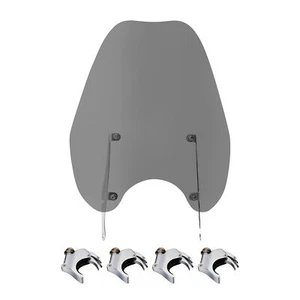 Smoke Windshield & 49mm Clamps Fit For Harley Dyna Street Bob Wide Glide 06-17 - Picture 1 of 12
