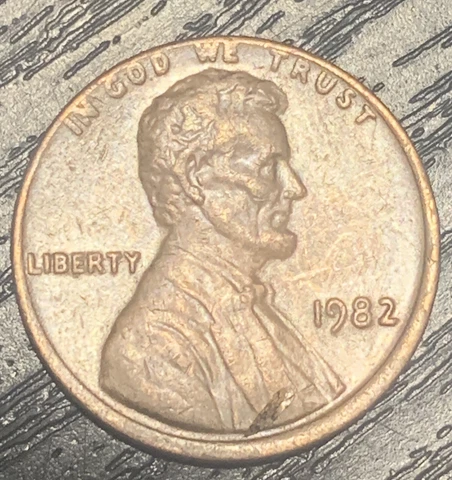 1982 Lincoln Penny No Mint Mark | Copper 3.1 Error Coin . VERY Offset As Seen Cover