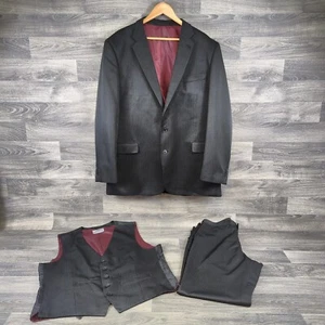 Herren 3-teiliger Anzug von Taylor & Wright schwarz Nadelstreifen - Blazer 46 L - 34" Taille - Bild 1 von 15
