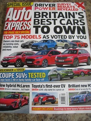 AUTO EXPRESS JUL 2022 BRITAIN'S BEST CARS COUPE SUVs TESTED HYBRID MCLAREN M2 TO - Image 1 of 3
