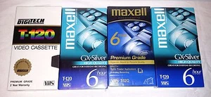 Posten neue leere VHS Kassetten Maxell Digitech T-120 Videokassette 240 Minuten GX-Silber - Bild 1 von 6