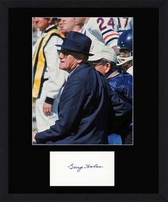 George Halas Signed Autographed Index Card Framed Display Chicago Bears PSA/DNA - Image 1 of 3