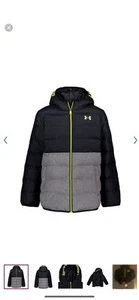 NWT Boys 4-16 Under Armour UA ProntoColorblock Puffer Jacket black size 4 - Picture 1 of 10