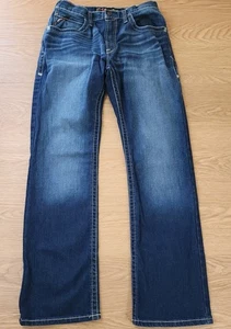 Vintage Ariat M5 Jeans Mens Blue Denim Slim Straight Jeans Y2K 32x32 - Picture 1 of 10