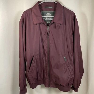 Weatherproof Since 1948 Mens Burgandy Classic Full Zip Jacket Coat Size Large - Image 1 of 4