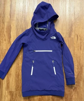 THE NORTH FACE Niñas Tekno Pullover Sudadera con Capucha Azul Profundo Púrpura Flashdry XD Talla XS Foto 1 de 4