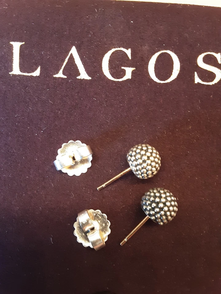 LAGOS Sterling Silver 8mm Signature Caviar Columbus Beaded Ball Stud Earrings - Image 1 of 4