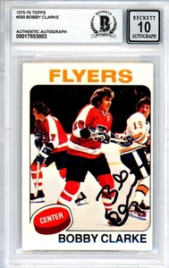 Bobby Clarke Firmado 1975-76 Topps #250 BAS 10 Automático - Imagen 1 de 2