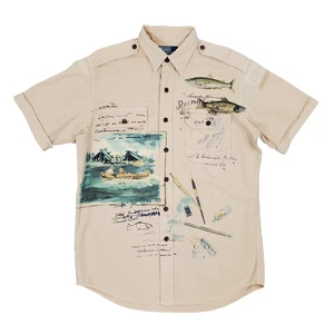 Vintage Polo Ralph Lauren Hemd Sportsman Fliegenfischen Trapper See M Knopfleiste - Bild 1 von 13
