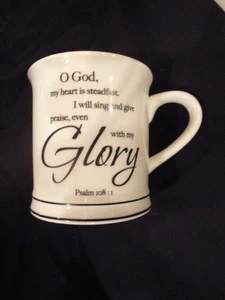 Home Essentials Faith Coffee Mug Cup Scripture Psalm 108:1 Christian Gift - Picture 1 of 4