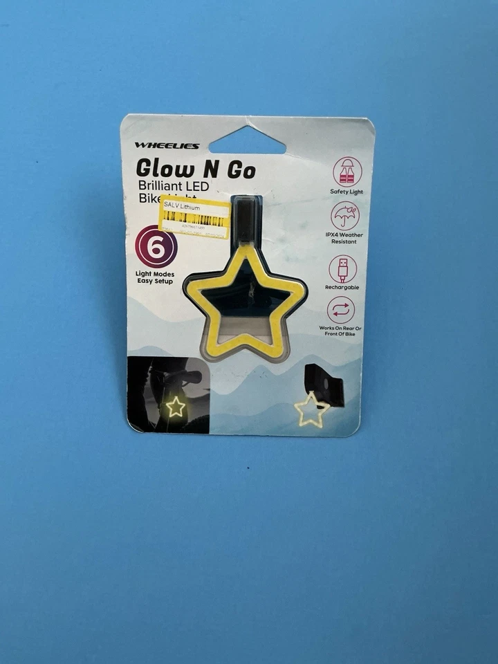 Luz LED brillante para bicicleta Glow N Go - amarilla Foto 1 de 2