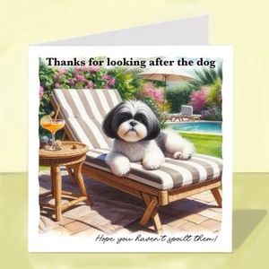 Shih Tzu Dog Sitter, Pet Carer Thank You Card - Picture 1 of 1