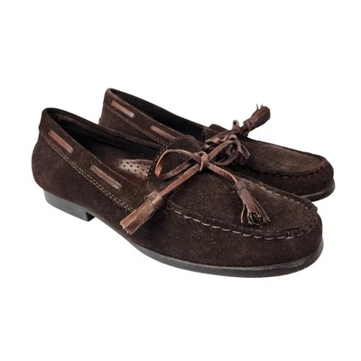 Vtg Lauren Ralph Lauren Womens Brown Suede Loafer Shoes 5.5B Academia Preppy - Image 1 of 4