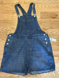 Gap Damen Denim Latz Shortalls kurzer Overall ausgefranste Cutoffs Gr. Medium Neu mit Etikett NEU - Bild 1 von 6