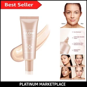 Travel-Friendly Waterproof Dewy Foundation - Full Coverage with Glow and Shimmer - Picture 1 of 8