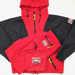 VINTAGE MARLBORO ADVENTURE TEAM 2 TEILIGER WINDBREAKER TRAININGSANZUG Gr. L mit BEUTEL 90er - Bild 1 von 23