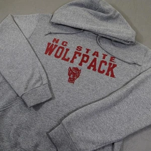 De colección NC State Wolfpack Sudadera con Capucha Sudadera Para Hombres S Gris Gráfico NCAA College Jerzees - Imagen 1 de 8