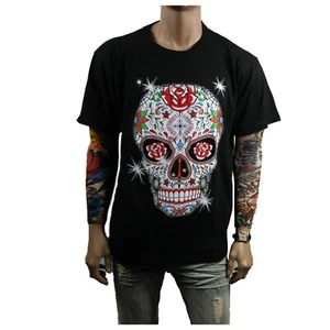 Fun Grafik T-Shirt DEAD SUGAR SKULL bedruckt Mode Freizeit Hip Hop mexikanisches Tee - Bild 1 von 4