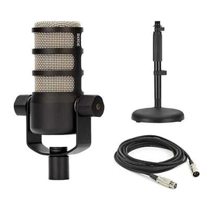 Rode PodMic Dynamic Podcast Microphone with Rode DS1 Desktop Mic Stand, Cable - Picture 1 of 2