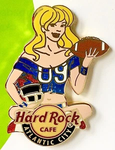 2009 HARD ROCK CAFE ATLANTIC CITY SEXY BLOND NFL FOOTBALL GIRL LE PIN - Picture 1 of 1