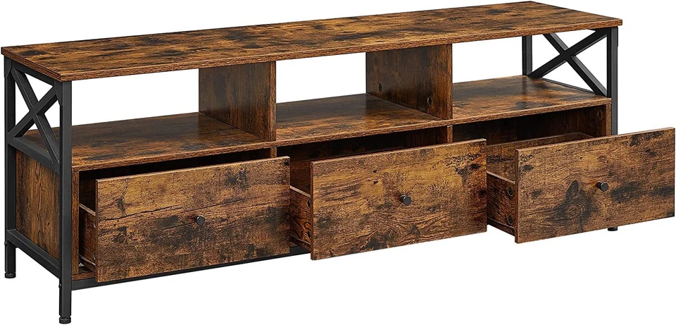 VASAGLE TV Schrank - Braun/Schwarz, 147 x 40 x 50 cm (LTV301B01)