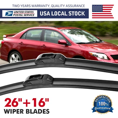 Front Wiper Blades Set fit for Subaru WRX STI 2015-2018 Windshield J-Hook 26"16” - Imagem 1 de 4
