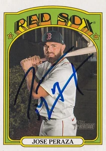 JOSE PERAZA SIGNED AUTO'D 2021 TOPPS HERITAGE CARD #238 BOSTON RED SOX REDS - Picture 1 of 3