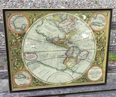 DE COLECCIÓN AMÉRICA SIVE INDIA NOVA MAPA DEL HEMISFERIO OCCIDENTAL GERARDI MERCA Foto 1 de 4