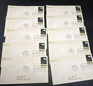 Apollo 8 First Day Of Issue Stamped Envelopes Set Of 10 Vintage 1969 LI3036 - Picture 1 of 9
