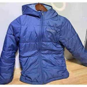 columbia winter fleece-reversible down hooded jacket girls size medium - Picture 1 of 10