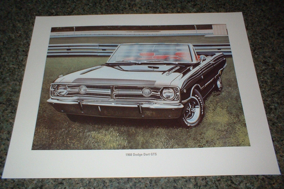 1968 Dodge Dart GTS Convertible Mopar Art 68 426 Hemi Poster Print Picture - Image 1 of 1