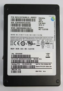 Samsung SSD 3.84TB SAS 12Gbps 2.5" PM1633a MZ-ILS3T8B SP-356A-R6 - Picture 1 of 4