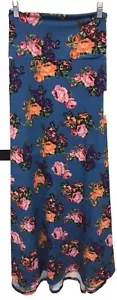 NEU 2.0 LuLaRoe 2XL blau rosa orange lila grün Rosen Blumenmuster Maxirock Kleid - Bild 1 von 8