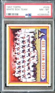 1957 TOPPS #329 WHITE SOX TEAM PSA 8 WHITE SOX - Picture 1 of 2