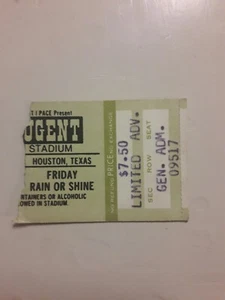 Ted Nugent Concert Ticket Stub Jeppesen Stadium (Robertson Stadium)July 29, 1977 - Picture 1 of 2