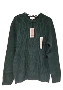 NWT Goodfellow & Co. Men's Green Cable Knit Sweater Sz Medium - Picture 1 of 3