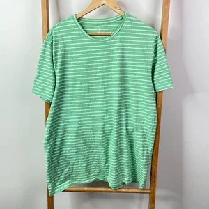Sportscraft Man Shirt Mens Extra Large Green White Stripe Short Sleeve Crew Neck - Picture 1 of 10