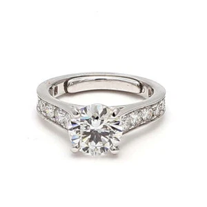 CARTIER 1.51 Carat Round Brilliant D VVS1 Diamond Platinum Engagement Ring - Picture 1 of 9
